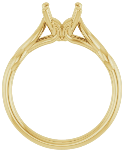 Sužadėtuvių Žiedas „Solitaire Sculptural“ 14k yellow gold Round 7.4mm (2)