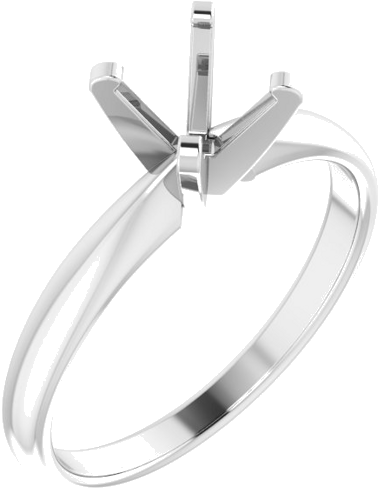 14K White 5.5 x 5.5 mm Cushion Solitaire Engagement Ring Mounting (1)