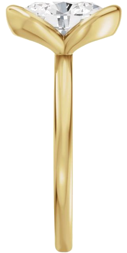 Sužadėtuvių Žiedas „Half Bezel Solitaire“ 14k yellow gold Oval 10mm x 7mm (4)