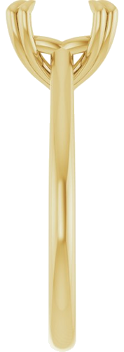 14K Yellow 7 mm Asscher Solitaire Engagement Ring Mounting (4)