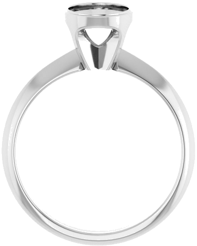 Sužadėtuvių Žiedas „Solitaire“ 585 Baltojo Aukso Oval 8mm x 6mm (2)