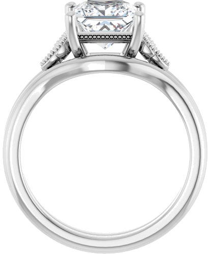 Sužadėtuvių Žiedas „Solitaire“ 14k white gold Square 6.5mm (7)