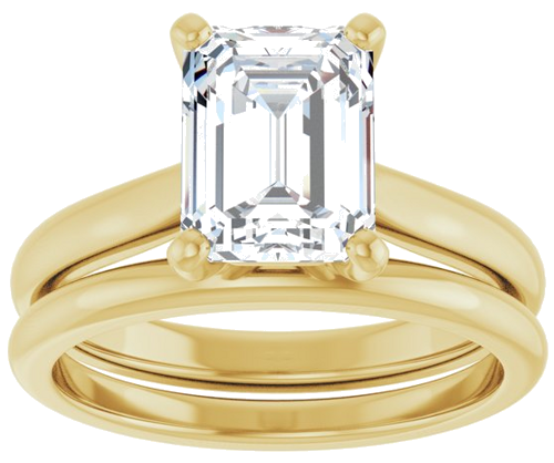 Sužadėtuvių Žiedas 14k yellow gold Emerald 8.5mm x 6.5mm (8)