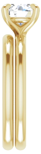 14K Yellow  7 mm Round Solitaire Engagement Ring Mounting (9)