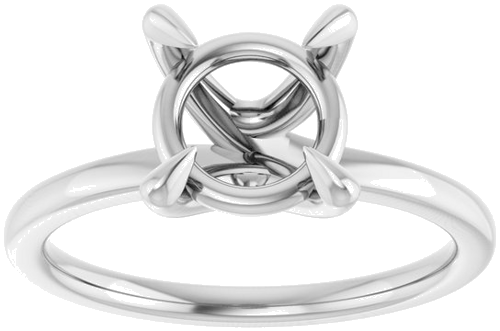 Sužadėtuvių Žiedas 14k white gold Round 8mm (3)