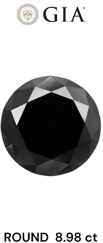 8.98 carat Fancy Black-VVS2 Excellent cut Natūralus Round Deimantas (1)
