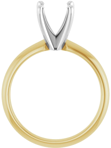 14K Yellow   White 6.6-7.2 mm Round 4-Prong Solitaire Ring Mounting (7)