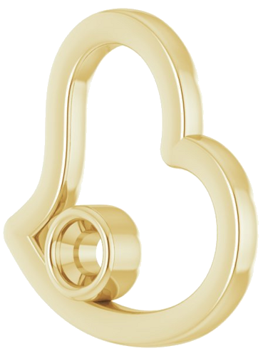 Pakabukas „Heart“ 585 Geltonojo Aukso Round 3mm (2)