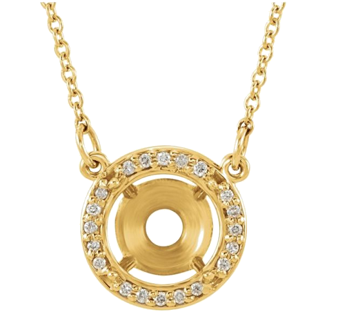 Pakabukas „Halo-Style“ 14k yellow gold Round 10mm (1)