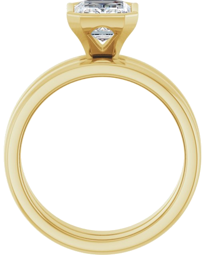 Sužadėtuvių Žiedas „Bezel-Set Solitaire“ 14k yellow gold Emerald 8mm x 6mm (7)