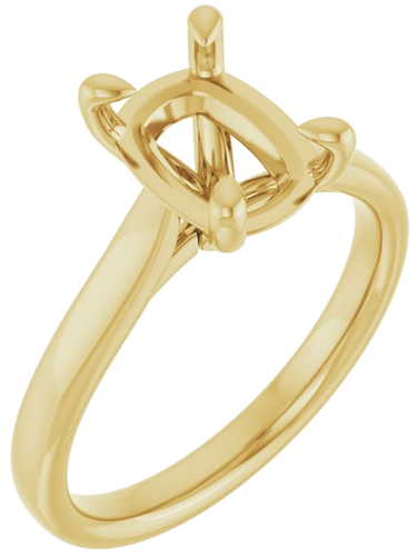 Sužadėtuvių Žiedas „Claw-Prong Solitaire“ 14k yellow gold Elongated Cushion 9mm x 7mm (1)
