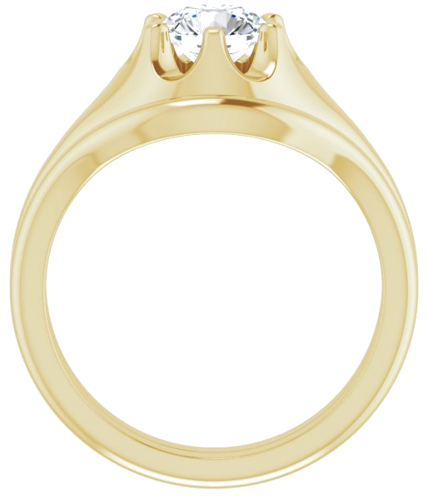 Sužadėtuvių Žiedas „Solitaire Belcher“ 14k yellow gold Round 6mm (7)