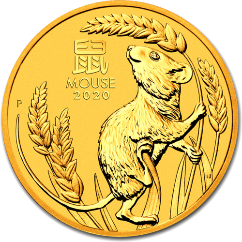 1/20 oz Pelės metai (Lunar III) 2020 Australija auksinė moneta (1)