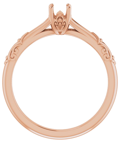 Sužadėtuvių Žiedas „Solitaire Sculptural“ 10k rose gold Round 4.1mm (2)