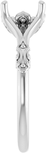 Sužadėtuvių Žiedas „Solitaire Split Shank“ 585 Baltojo Aukso Oval 9mm x 7mm (4)