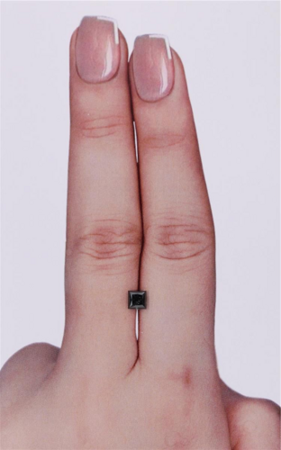 0.4 carat Fancy Black-VVS2 Natūralus Princess Deimantas (1)