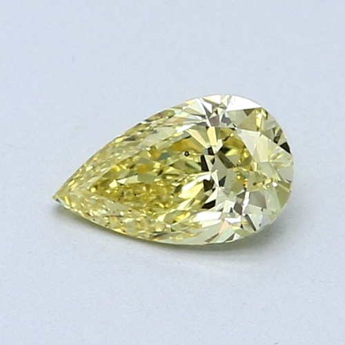 0.61 carat Fancy Intense Yellow-SI1 Natūralus Pear Deimantas (1)