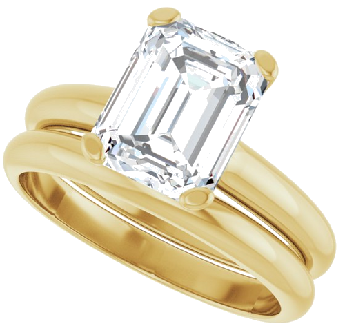 Sužadėtuvių Žiedas „Solitaire“ 18k yellow gold Emerald 9mm x 7mm (10)