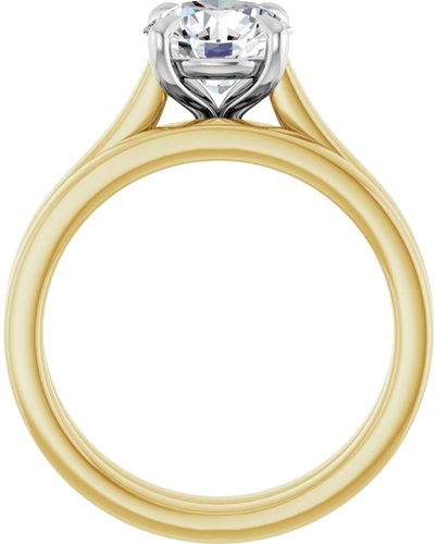 Sužadėtuvių Žiedas „Claw-Prong“ 14k yellow/white gold Round 7.4mm (7)