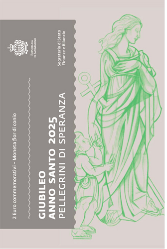 2025 Сан-Марино Паломники надежды 2 евро BU монета в карточке (3)