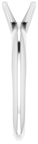 14K White 6x4 mm Emerald Solitaire Engagement Ring Mounting (4)