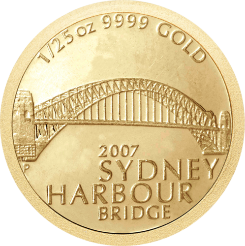 2007 Australija Sidnėjaus Uosto tiltas 5 dolerių auksinė moneta (1)