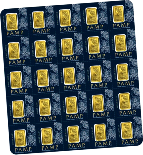 25 х 1 г Инвестиционные золотые слитки PAMP Fortuna Multigram (1)