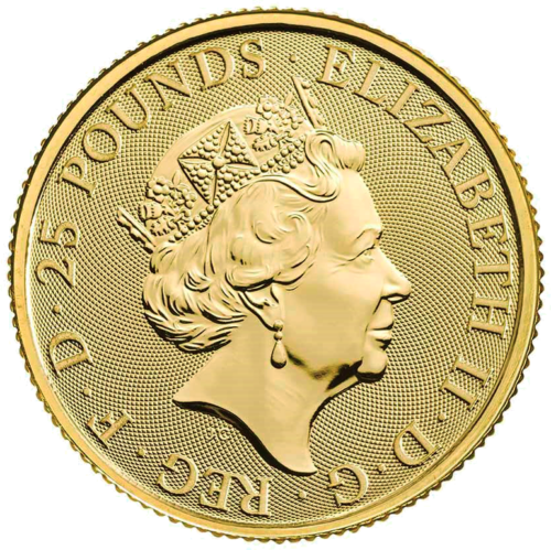 1/4 oz Anglijos Liūtas (Tudor) 2022 Didžioji Britanija Auksinė moneta (2)