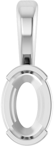 14K White 6x4 mm Oval Solitaire Pendant Mounting (1)