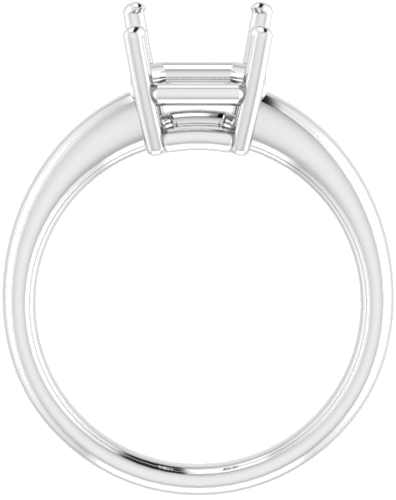 14K White 10x8 mm Emerald Engagement Ring Mounting (2)