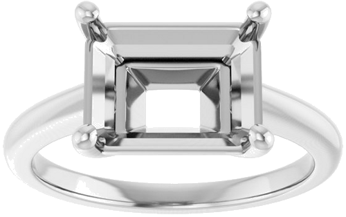 Sužadėtuvių Žiedas „Solitaire“ 585 Baltojo Aukso Emerald 10mm x 8mm (3)