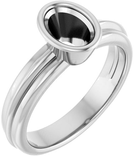 Sužadėtuvių Žiedas „Bezel-Set Solitaire“ 925 Sidabro Oval 7mm x 5mm (1)