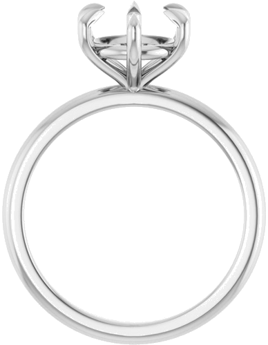 14K White 8.2 mm Round Solitaire Engagement Ring Mounting (2)