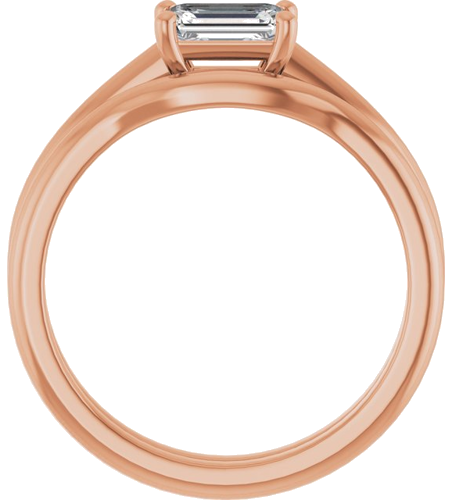 Sužadėtuvių Žiedas „Solitaire“ 14k rose gold Emerald 6mm x 4mm (7)
