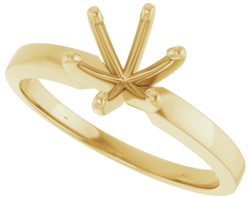 14K Yellow 6.0-6.6 mm Round 6-Prong Solitaire Engagement Ring Mounting (5)