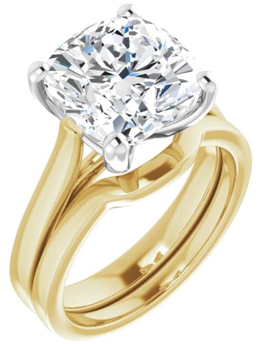 14K Yellow   White 10x10 mm Cushion Engagement Ring Mounting (6)