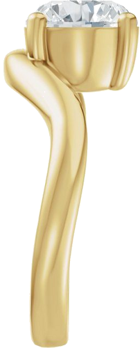 Sužadėtuvių Žiedas „Solitaire Asymmetric“ 14k yellow gold Round 8mm (4)