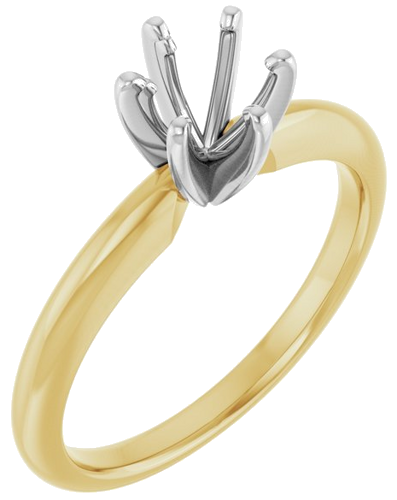 Sužadėtuvių Žiedas „Solitaire“ 14k yellow/white gold Round 5.7mm x 6mm (1)