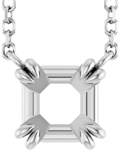 Pakabukas „Solitaire“ 14k white gold Asscher 5.5mm (1)