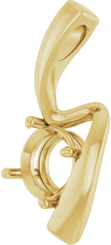 Pakabukas „Solitaire Freeform“ 14k yellow gold Round 7mm (2)