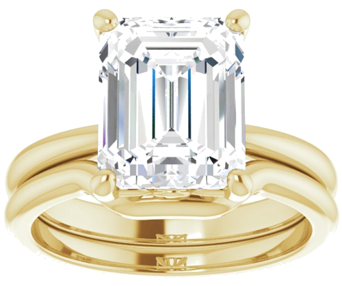 14K Yellow 10x8 mm Emerald Solitaire Engagement Ring Mounting (8)