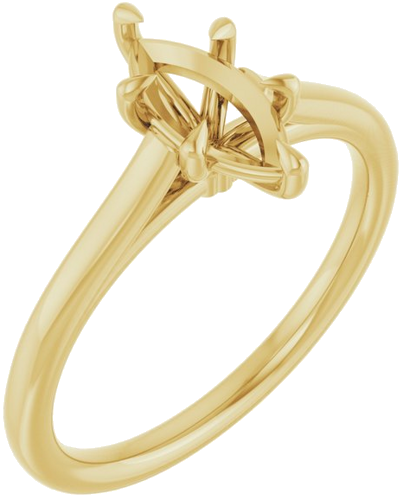 Sužadėtuvių Žiedas „Claw-Pong“ 10k yellow gold Marquise 9mm x 4.5mm (1)