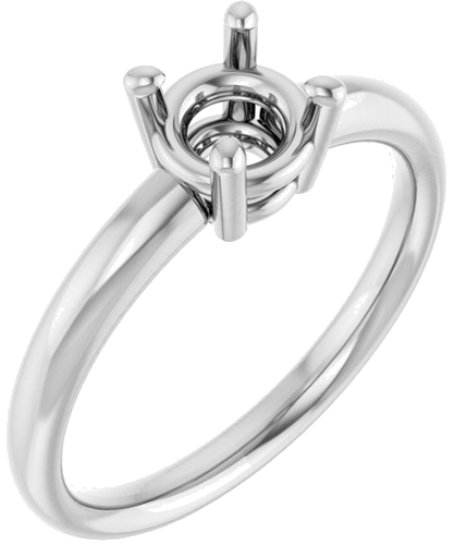 Sužadėtuvių Žiedas „Solitaire“ 14k white gold Round 5.8mm (1)