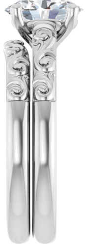 Sužadėtuvių Žiedas „Solitaire“ 585 Baltojo Aukso Oval 8mm x 6mm (7)