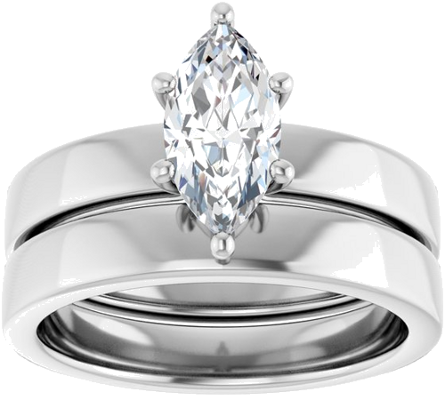 Sužadėtuvių Žiedas „Solitaire“ 14k white gold Marquise 10mm x 5mm (8)