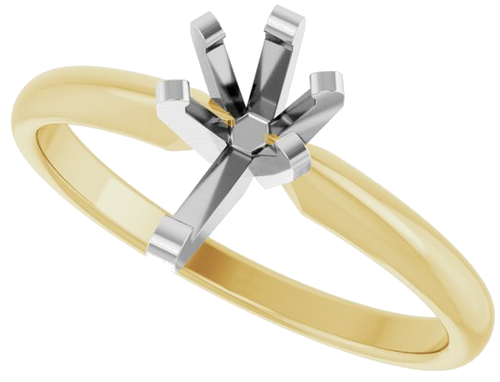 14K Yellow White 8 x 5 mm Pear Solitaire Engagement Ring Mounting (5)
