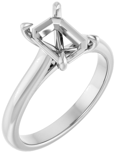 Sužadėtuvių Žiedas „Claw-Prong“ 14k white gold Emerald 8mm x 6mm (1)