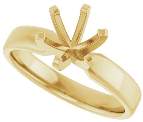 Sužadėtuvių Žiedas „Solitaire“ 585 Geltonojo Aukso Round 7mm (5)