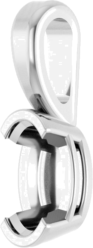 Pakabukas „Half-Bezel Solitaire“ 585 Baltojo Aukso Oval 5mm x 3mm (2)