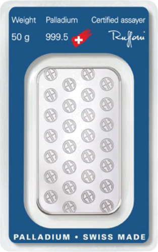 50 g Palladium Bar .995 Argor-Heraeus Switzerland (2)